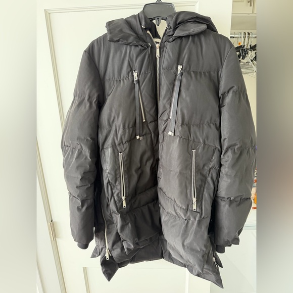 Sam Edelman Black Faux Shearling Lined Puffer Coat - Picture 9 of 15